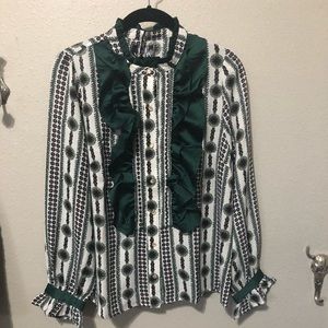 Ruffle long sleeve blouse